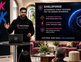A vendor pitching to the CISO and VC panel